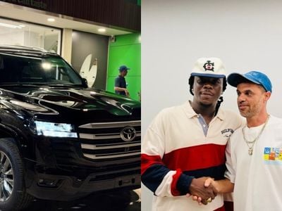 Mohammed Raii and StoneBwoy during the handover